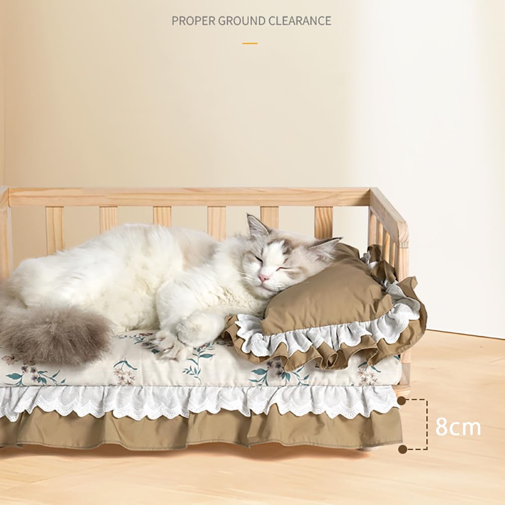 Amazon | 犬ベッド ペット用木製ベッド 専用マット付き 猫ベッド